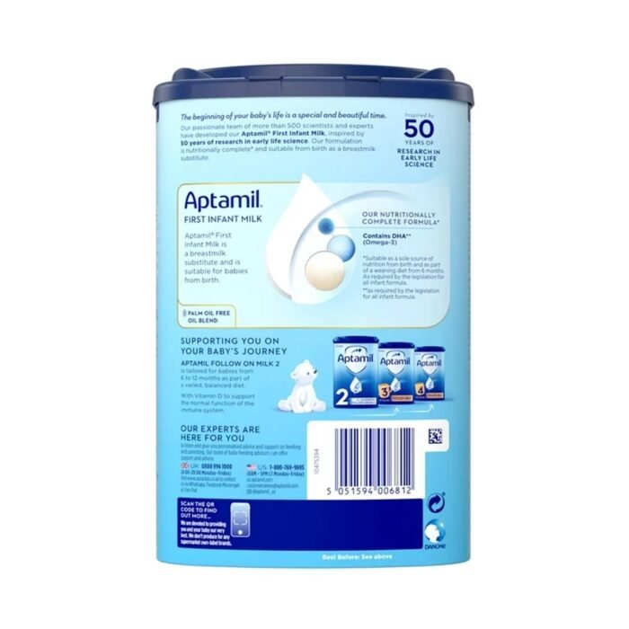 Aptamil First Powder Infant Formula with GOS_FOS, DHA, & HMO 3’GL, 28.2oz Canister - Image 2